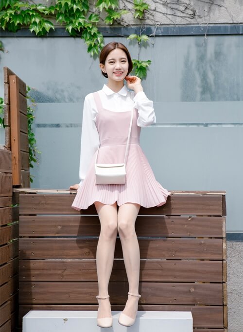 Váy xòe hoa nhí Hàn Quốc D016  Cam Fashion  Design