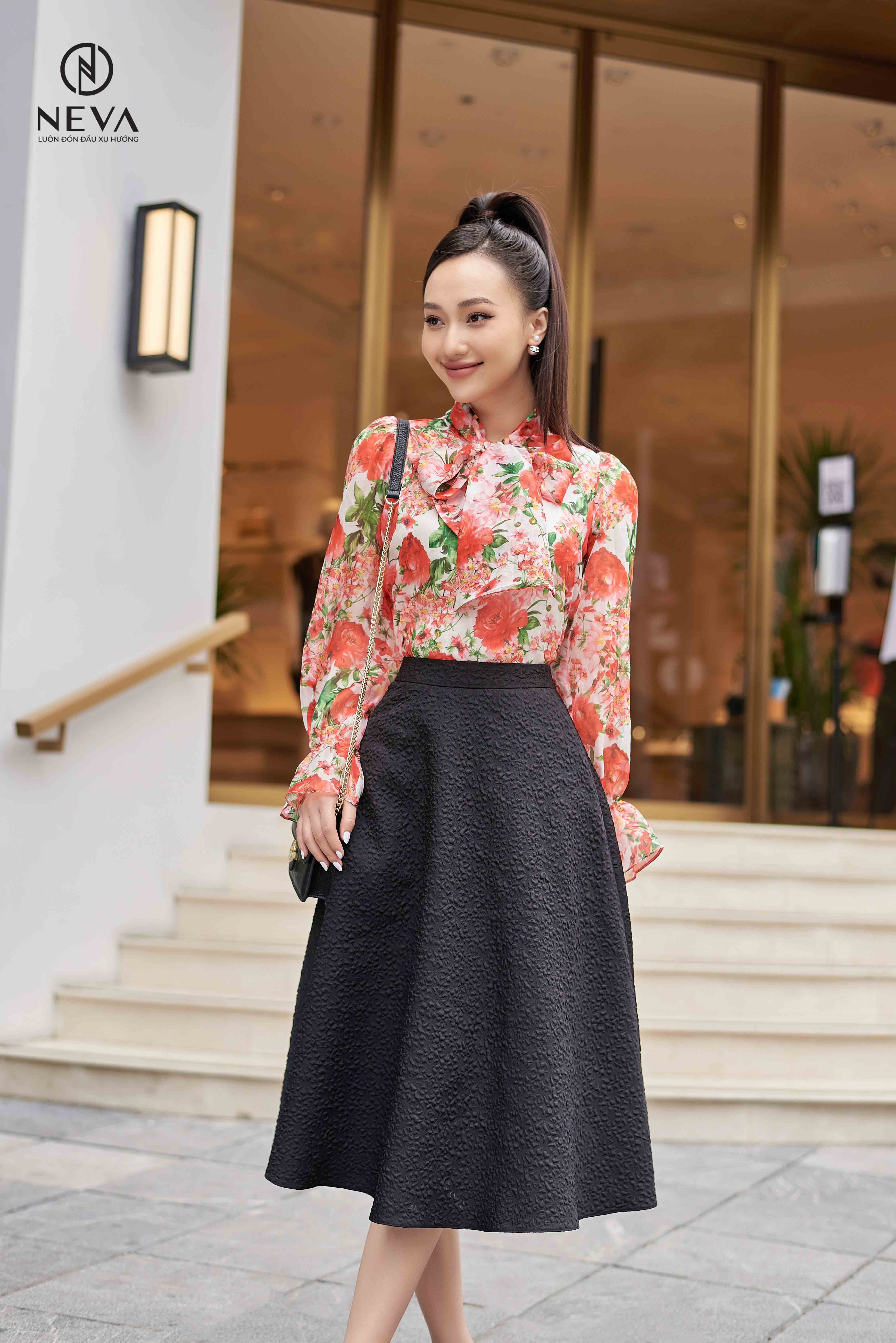Chân Váy Nữ Công Sở NK Fashion Dáng Dài Đuôi Cá Lệch Kèm Đai Eo Chất