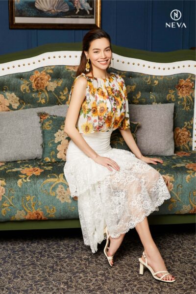 Alternative view of 20SNDKC176HT-016 Đầm hoa phối ren