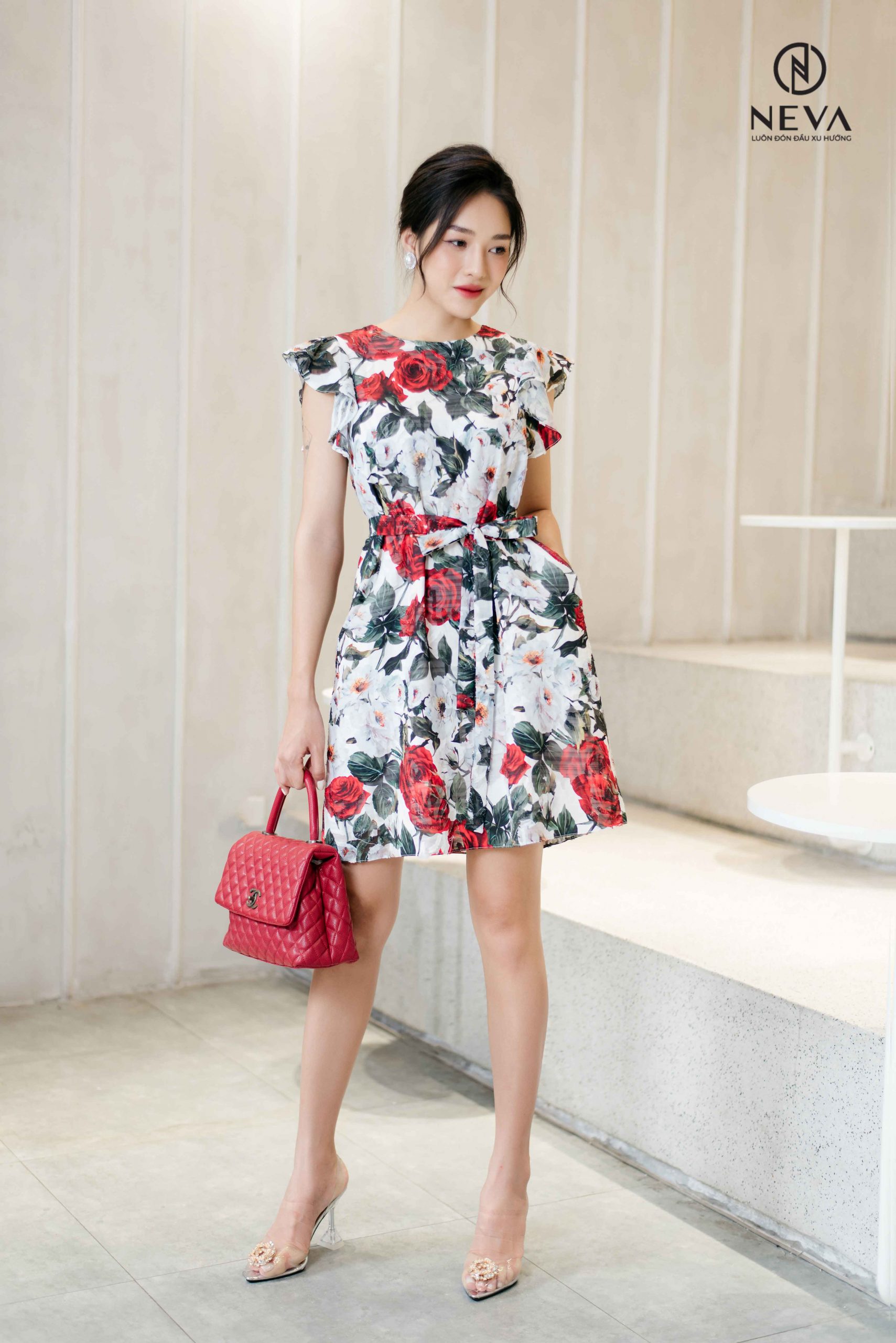 Váy Liền Dáng Chữ A Có Thắt Nơ Ở Eo Ngắn Tay Nhiều Màu Nhiều Size Lựa Chọn  | Shopee Việt Nam