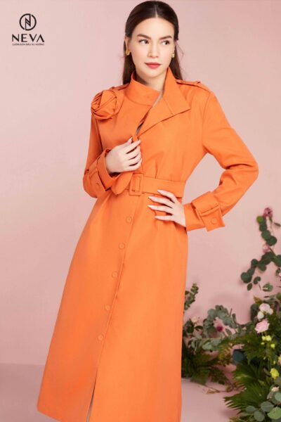 Alternative view of Áo măng tô màu cam 21F2W730329T017