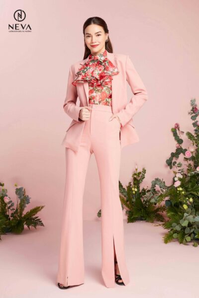 Alternative view of Áo blazer màu cam hồng 21F1W620328T012