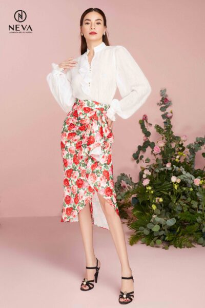 Alternative view of Áo sơ mi cố điệu màu trắng 21F2W140323T010