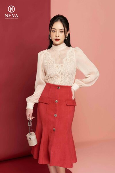 Alternative view of Chân váy đuôi cá da lộn 21F1W320475T012