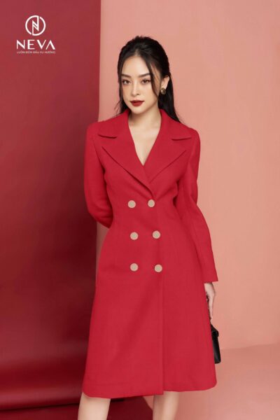 Alternative view of Áo dạ dài tay màu ĐỎ 21F3W710446T012