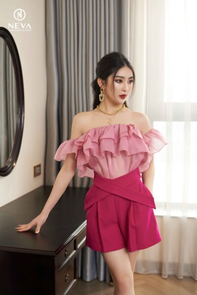 Alternative view of Áo trẽ vai nhún bèo 2 tầng 22S2W130499T021