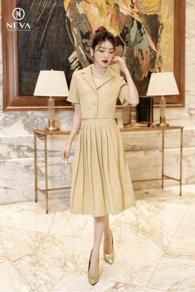 Alternative view of Chân váy xếp li 22S2W320535T013