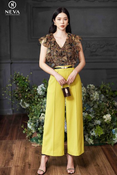 Alternative view of Sơ mi bèo tay cánh tiên in họa tiết 22S3W130576H022