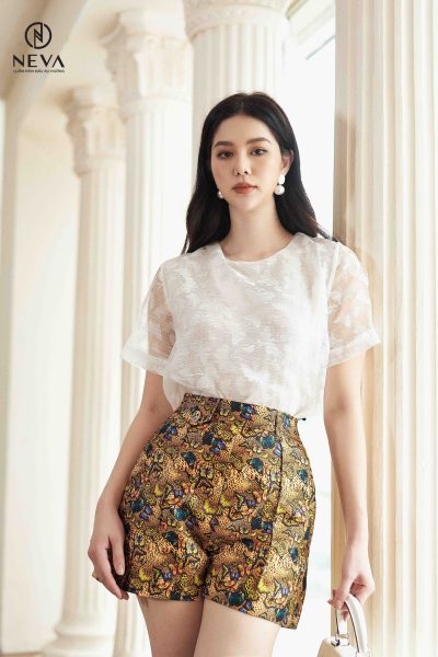 Alternative view of Sơ mi dệt họa tiết bươm bướm 22S3W130575T010