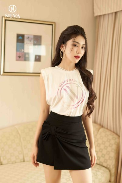 Alternative view of Áo thun vai chờm in logo Neva  22S2W500599T010