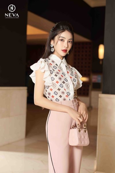 Alternative view of Áo sơ mi tay cánh tiên phối trắng 22S3W130601H010