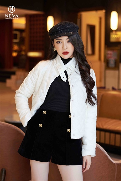 Quần sooc nhung  đen 2 hàng khuy 21F3W200420T011 - XL