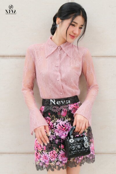 Chân váy A mini Silk Glow 24S1W302001H021