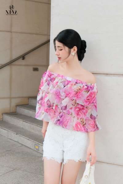 Alternative view of Áo trễ vai Velvet Dream 24S1W132002H021