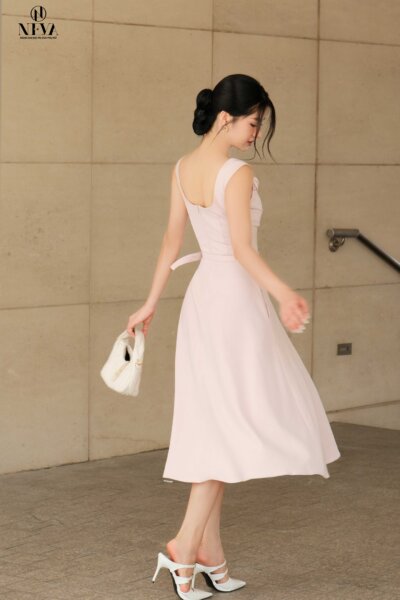 Alternative view of Đầm dáng xòe cổ xuông Comfort Blend 24S1W422002T021