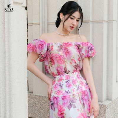 Áo sơ mi trễ vai Essential Wool 24S1W132001H021