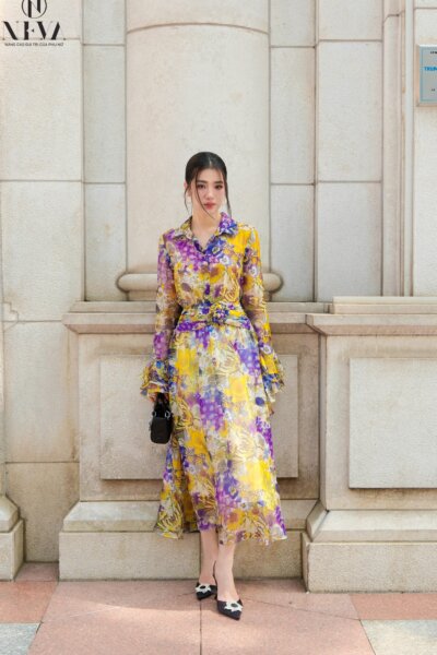 Chân váy có hoa tết Golden Aurora 24S1W320801H016