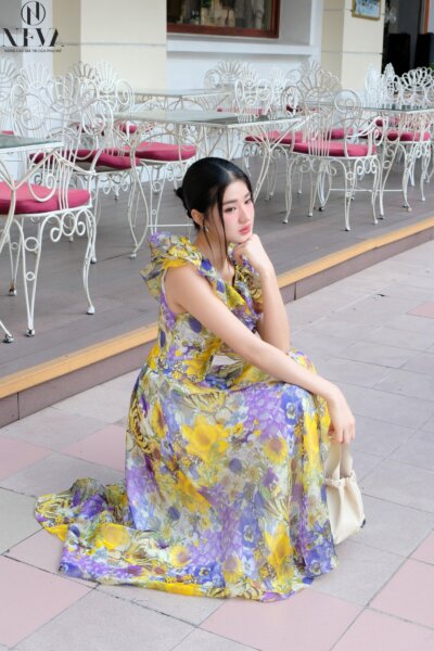 Alternative view of Đầm maxi Luminous Grace 24S1W420800H016