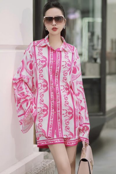 Áo sơ mi dáng xuông Velvet Bloom 24S1W142063H021