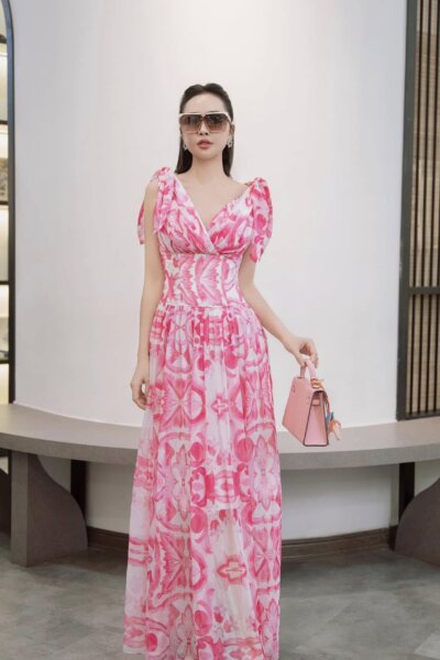 Alternative view of Đầm maxi Crimson Aura 24S1W422067H021