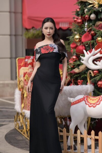 Đầm dạ hội trễ vai dáng dài Eternal Radiance 24S1W428010H011