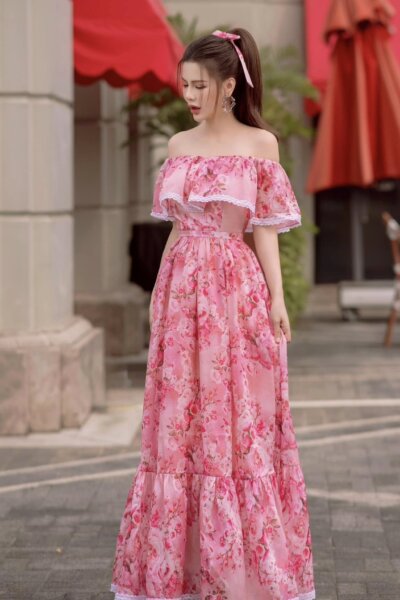 Alternative view of Đầm trễ vai bèo ngực Ivory Romance 24S1W428012H021