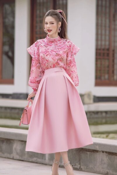 Chân váy Midi xòe xếp ly 24S1W328005T021