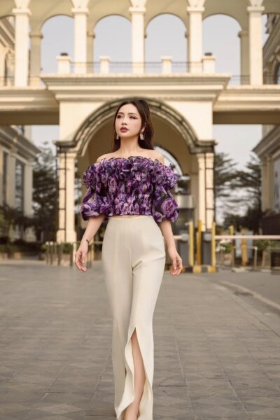 Quần dài ống loe Opal Bloom 25S1W224004T010