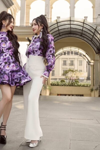 Alternative view of Đầm liền thân dáng ngắn Violet Reverence 25S1W444001H018