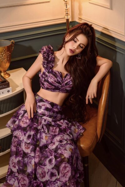 Alternative view of Chân váy midi Glimmering Mourning 25S1W324001H018