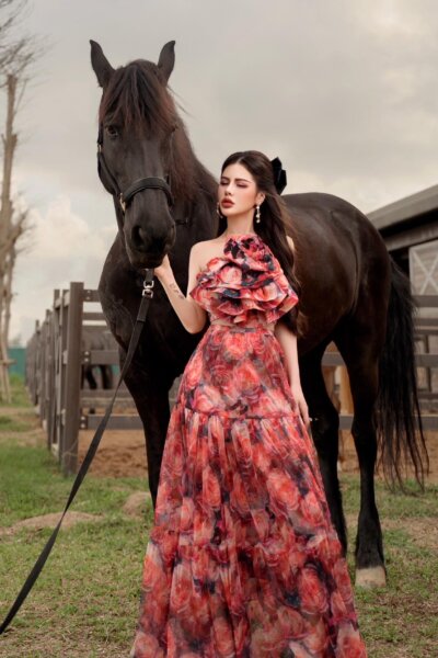 Alternative view of Chân váy Maxi lưới Opal Flame 25S1W325008H015