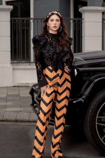 Quần ống loe, cạp cao Lumina 25S1W223001H013