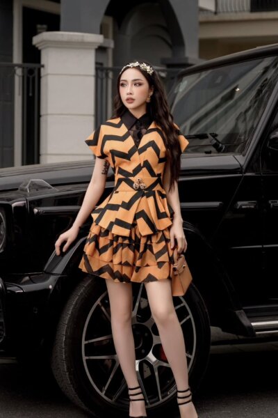 Chân váy mini A dáng xòe 3 tầng Ethereal 25S1W303002H013