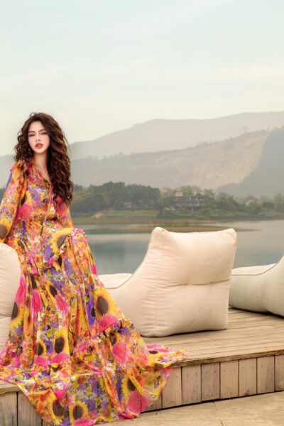 Alternative view of Đầm maxi họa tiết hoa nhiệt đới Tropic Seraphine 25S1W449003H017