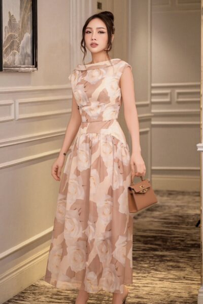 Đầm liền dài midi thanh lịch Blush Mirage 25S1W432003H021