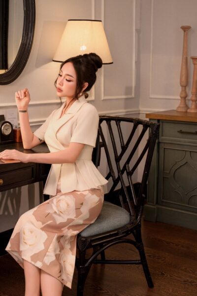 Alternative view of Chân váy bút chì midi Bloomed Stillness 25S1W312006H021