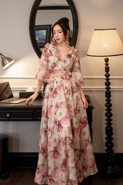 Chân váy maxi dài Satin Lullaby 25S1W322007H021