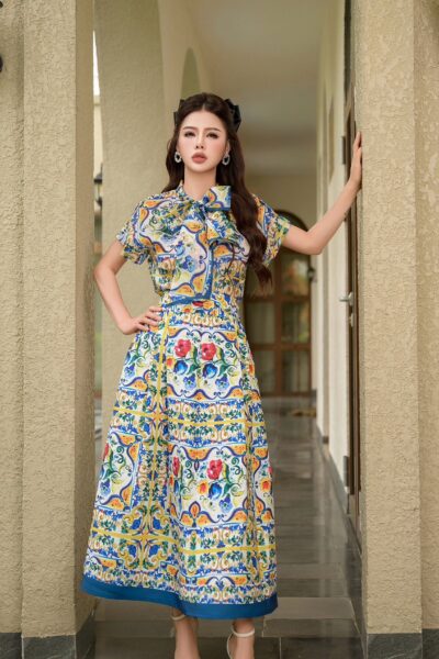 Chân váy xòe Midi Via del Cuore 25S1W313002H015