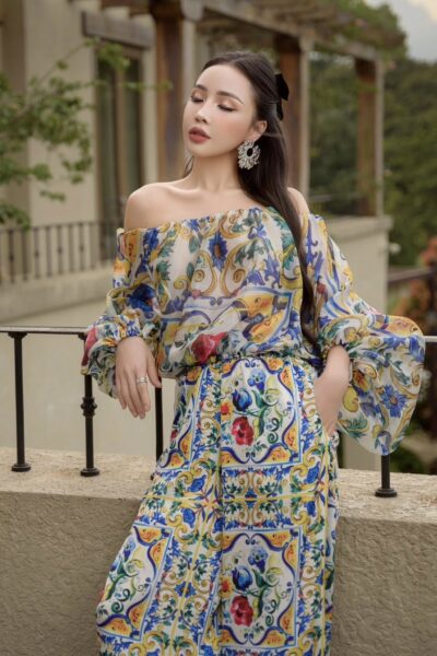 Alternative view of Quần xuông lụa dài Silenzio Rosato 25S1W223002H015