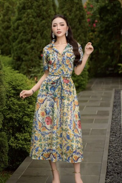 Đầm shirtdress cộc tay Luce Nascosta 25S1W433001H015