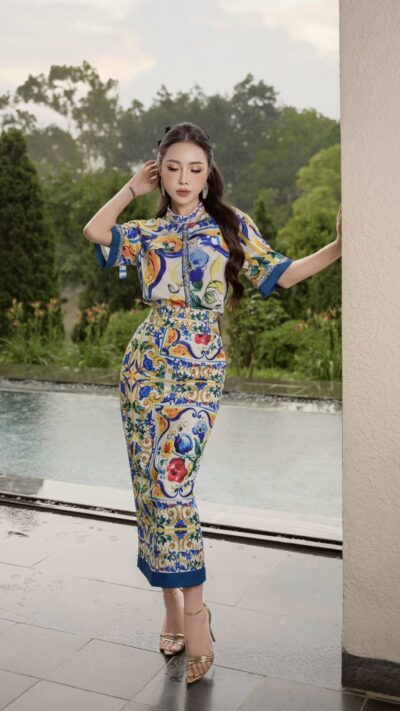 Chân váy bút chì midi 2 lớp Ritmo di Sole 25S1W313001H015