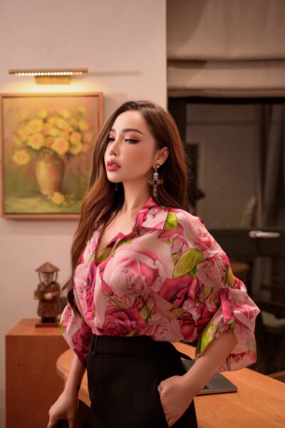 Alternative view of Áo sơ mi dáng xuông, cổ đức Bloom After Rain 25S1W146002H021