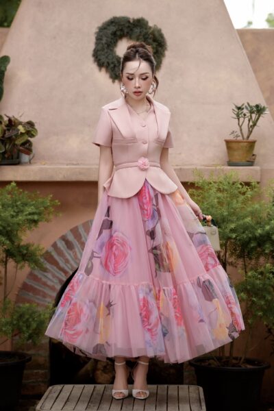 Chân váy maxi Fleur de Soie 25S1W322103T021