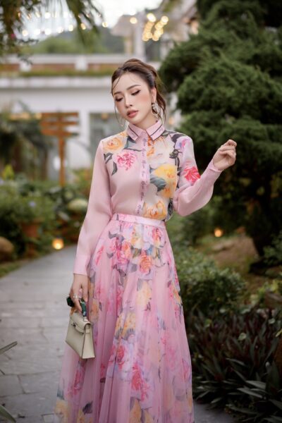 Áo sơ mi basic cổ đức, dài tay Douce Harmonie 25S1W142104H021