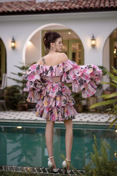 Alternative view of Chân váy xòe 3 tầng bèo trẻ trung Rose Éternelle 25S1W302105H021