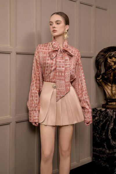 Alternative view of Chân váy mini xòe xếp ly có đai Minuit Divin 25S1W300508T022