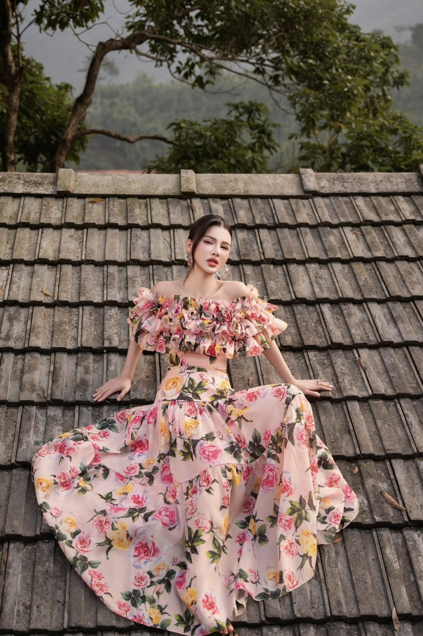 Áo croptop với nhiều tầng bèo trẻ trung Origin Neva 26S1W130303H021 - Ảnh 4