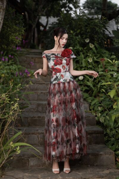 Đầm liền maxi nữ tính Inner Neva 26S1W430304H012