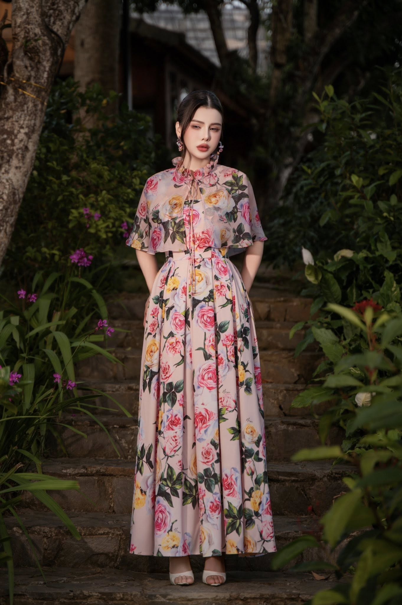 Đầm midi xòe phồng kèm áo khoác mỏng nhẹ Soft Power Neva 26S1W430302H021 - Ảnh 3