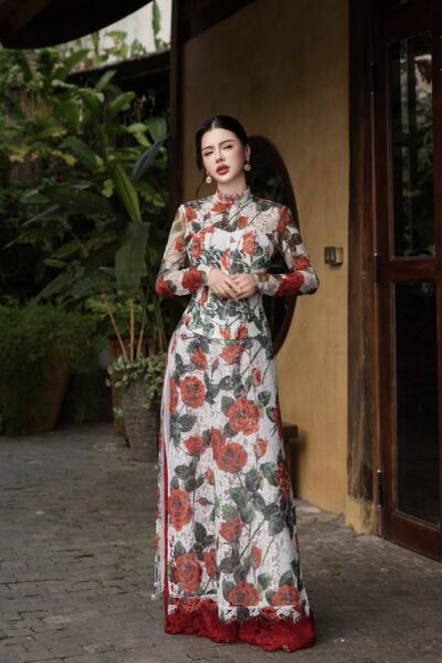 Alternative view of Áo dài phá cách hiện đại với corset cầu kỳ Quiet Neva 25S1W660102H012